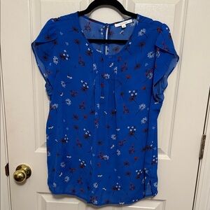 Fun 2 Fun Blue Floral Women's Blouse